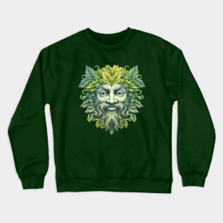Green Man Botanical Vintage Greenman Crewneck Sweatshirt